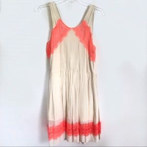 Free People ‘Georgia’ neon coral lace dress